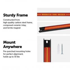 FactoryFast.com.au 3 X 61cm Magnetic Wall Mounted Tool Holder Storage Organiser Garage Workshop