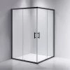 Della Francesca 1200 X 800mm Sliding Door Nano Safety Glass Shower Screen In Black