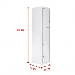 Salvatore Angelotti Grey Two-Door L-shaped Office Gym Shed Storage Locker - Standard Lock With 2 Keys