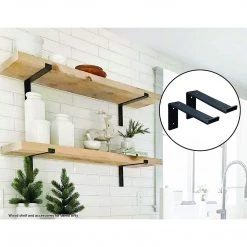 Randy & Travis Machinery Floating Wall Shelf Brackets Heavy Duty Rustic Industrial 4-Pack Furniture