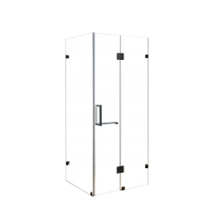 DIY & Renovation 120 X 70cm Frameless 10mm Glass Shower Screen By Della Francesca BLACK Hinges/Brackets And SQUARE Handle