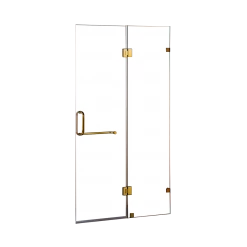 Della Francesca 110 X 200cm Wall To Wall Frameless Shower Screen In GOLD Hardware With ROUND Handle DIY & Renovation