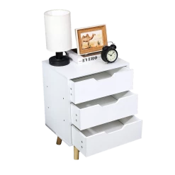 Palermo Furniture Wooden Bedside Table 3-Drawer Cabinet Storage Night Stand