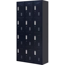 Salvatore Angelotti Furniture Black 12-Door Locker For Office Gym Shed School Home Storage - Standard Lock With 2 Keys