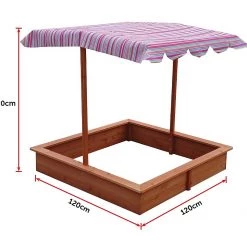 Brienz Games & Hobbies Kids Wooden Toy Sandpit With Adjustable Canopy