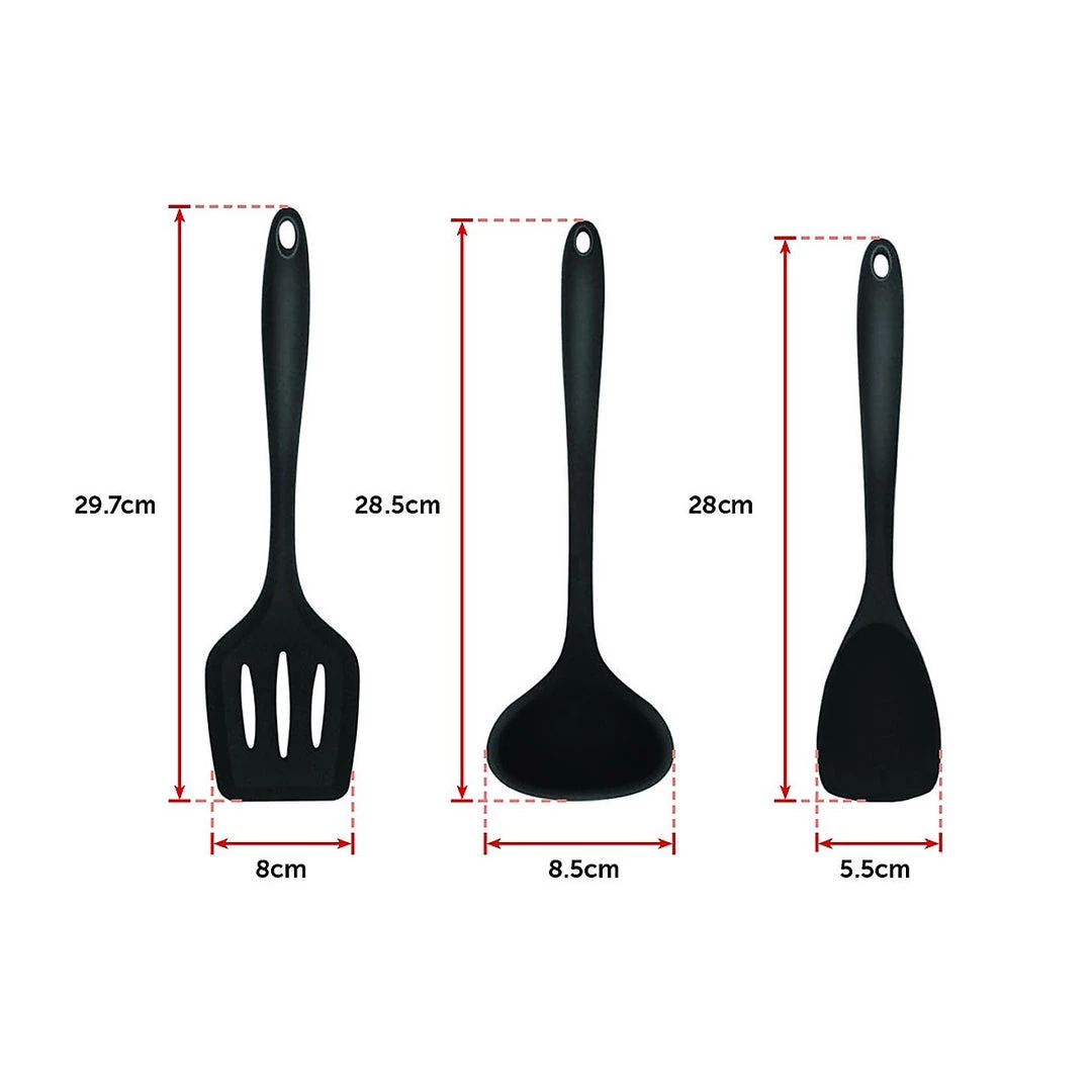 Randy & Travis Machinery 11pcs Kitchen Utensil Set Silicone Heat-Resistant Non-Stick Kitchen Utensils Kit