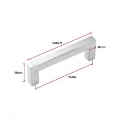 Randy & Travis Machinery DIY & Renovation Brushed Nickel Stainless Steel Kitchen Cabinet Square Drawer Pull Door Handles 15-Pack