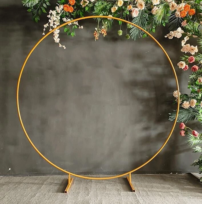 Randy & Travis Machinery 2M Wedding Hoop Round Circle Arch Backdrop Flower Display Stand Frame Background Gold