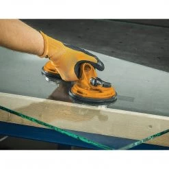 Randy & Travis Machinery DIY & Renovation 2x 100kg Aluminum Alloy Double Locking Suction Cup Glazer Glass Sucker Lifter