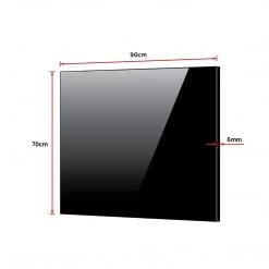 Della Francesca Toughened 90 X 70cm Black Glass Kitchen Splashback