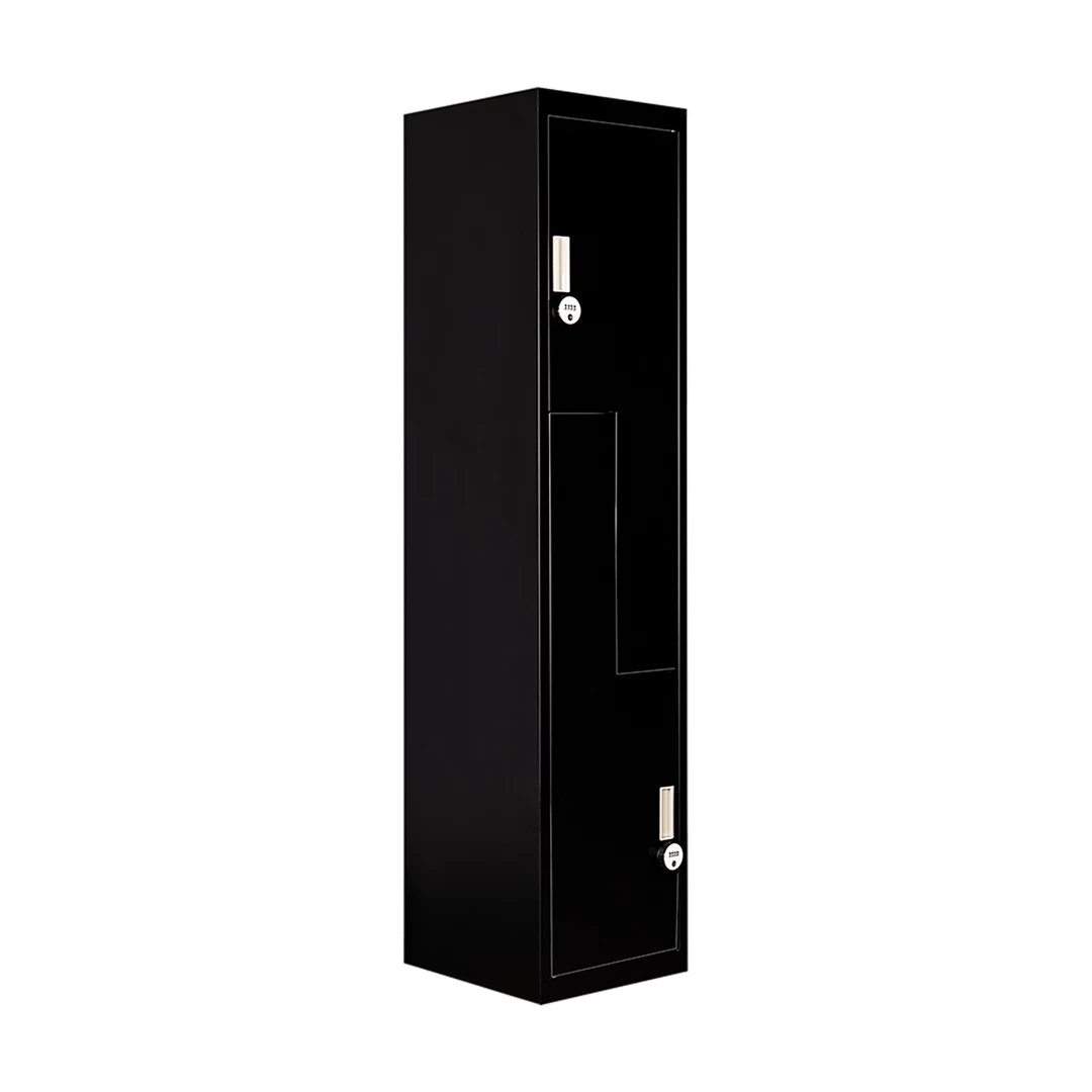 Salvatore Angelotti Black Two-Door L-shaped Office Gym Shed Storage Locker - 4-Digit Combination Lock