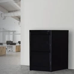 Salvatore Angelotti Furniture 2-Drawer Shelf Office Gym Filing Storage Locker Cabinet - Black