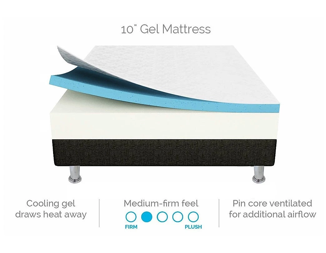 Palermo King 25cm Gel Memory Foam Mattress Dual-Layered - CertiPUR-US Furniture