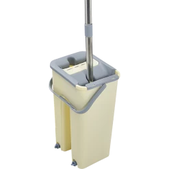 Randy & Travis Machinery Home & Lifestyle 4x Microfiber Pads Flat Mop Bucket Kit 360 Rotating Self Wash Cleaning