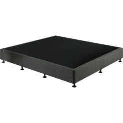 Palermo King Ensemble Bed Base Platinum Graphite Linen Fabric Furniture