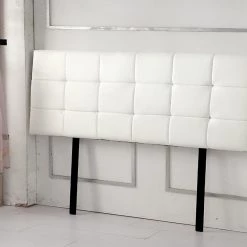 Palermo King PU Leather Bed Deluxe Headboard Bedhead - White