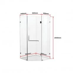 DIY & Renovation 900 X 900mm Frameless 10mm Glass Shower Screen By Della Francesca CHROME Hinges/Brackets And Round Handle
