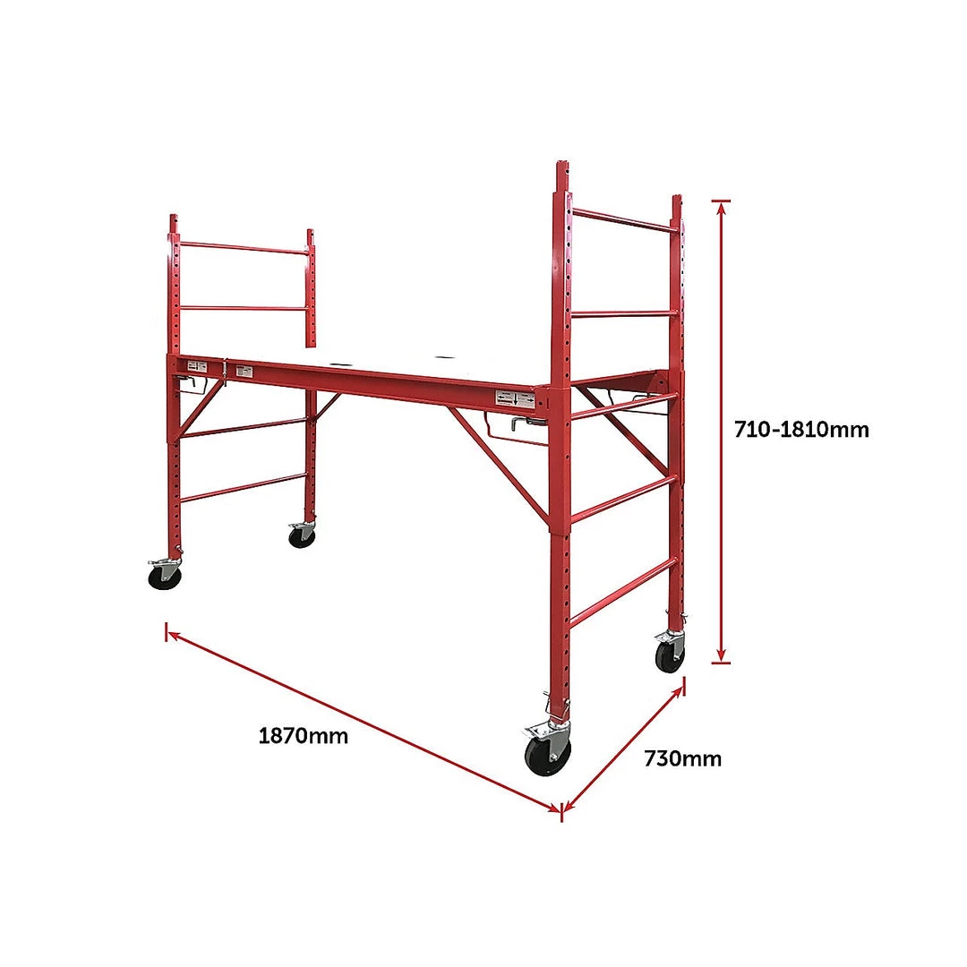 Randy & Travis Machinery Red Mobile Safety High Scaffold / Ladder Tool - 450kg DIY & Renovation