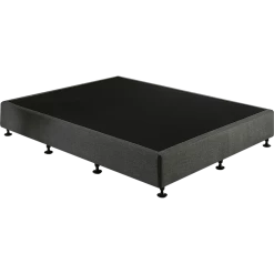 Palermo Queen Ensemble Bed Base Platinum Graphite Linen Fabric