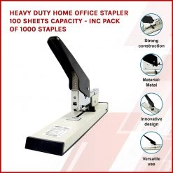 Randy & Travis Machinery Furniture Heavy Duty Home Office Stapler 100 Sheets Capacity - Inc Pack Of 1000 Staples