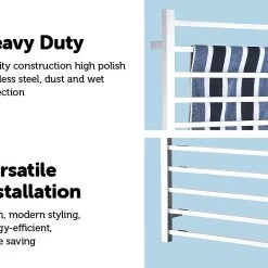 Della Francesca Electric Heated Bathroom Towel Rack / Rails -100w
