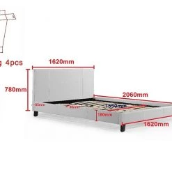 Palermo Queen Bed Frame White PU Leather Furniture