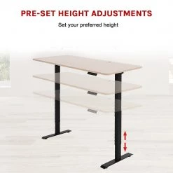 Furniture Palermo Standing Desk Sit Stand Height Adjustable Motorised 160cm Table Dual Motor