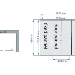 120cm Sliding Door Safety Glass Shower Screen By Della Francesca DIY & Renovation