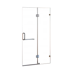 Della Francesca DIY & Renovation 110 X 200cm Wall To Wall Frameless Shower Screen In Nickel Hardware With Round Handle