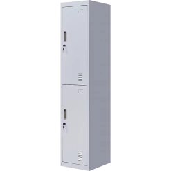 Salvatore Angelotti Furniture Grey 2-Door Locker For Office Gym Shed School Home Storage - Standard Lock With 2 Keys