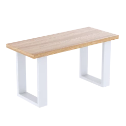 Della Francesca Trapezoid-Shaped Table Bench Desk Legs Retro Industrial Design Fully Welded - White Furniture
