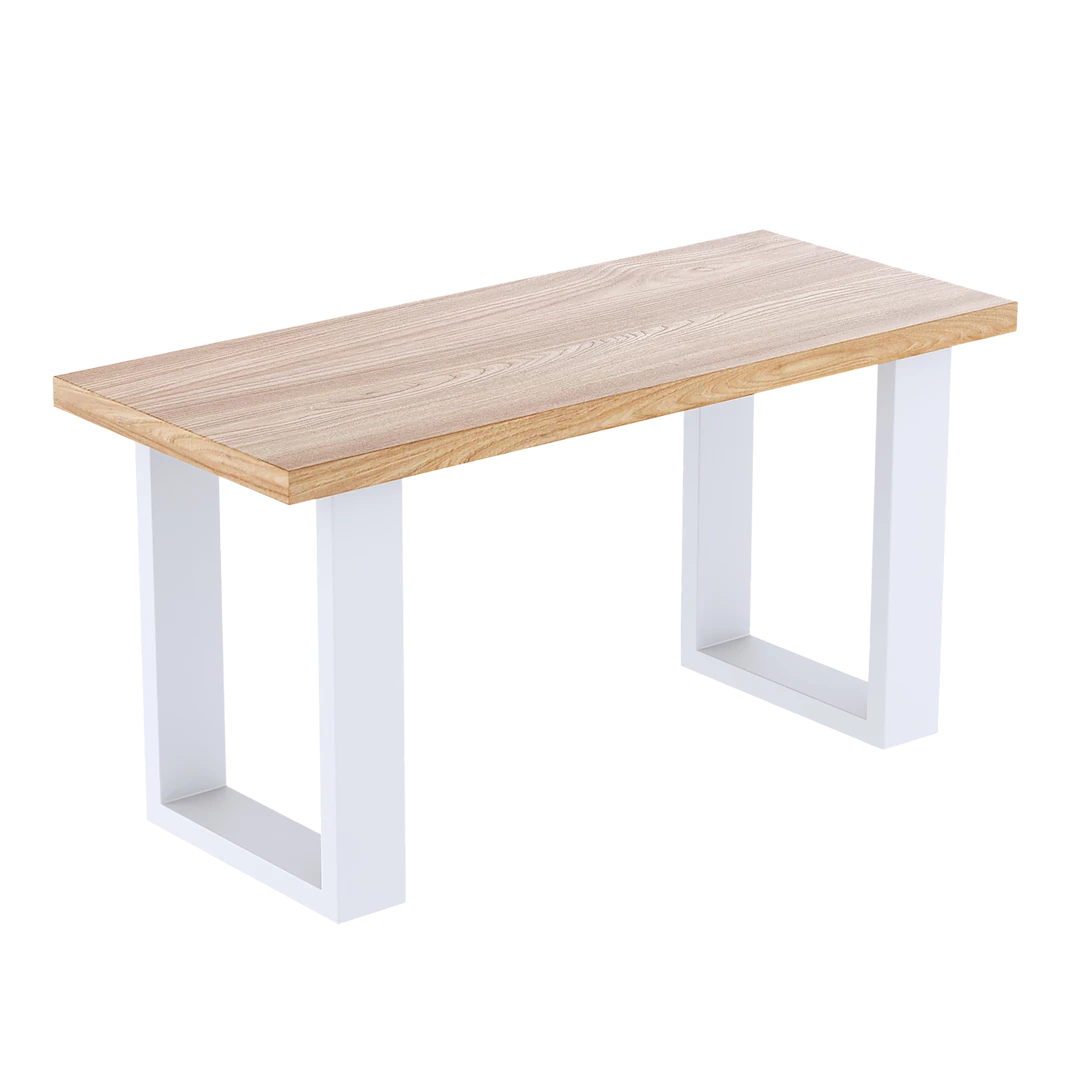 Della Francesca Trapezoid-Shaped Table Bench Desk Legs Retro Industrial Design Fully Welded - White Furniture