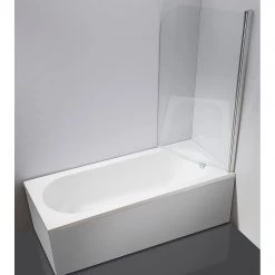 180° CHROME Pivot Door 6mm Safety Glass Bath Shower Screen By Della Francesca - 90 X 140cm DIY & Renovation