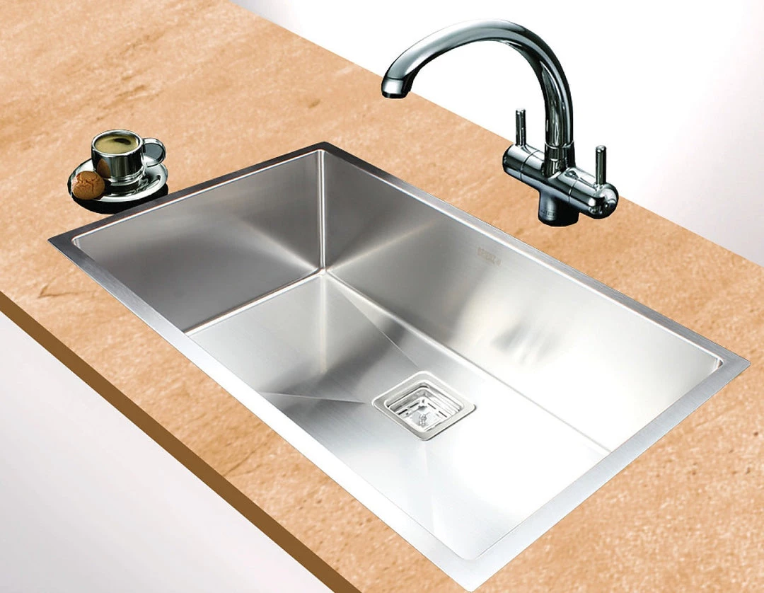 Brienz 810x505mm Handmade 1.5mm Stainless Steel Sink With Square Waste