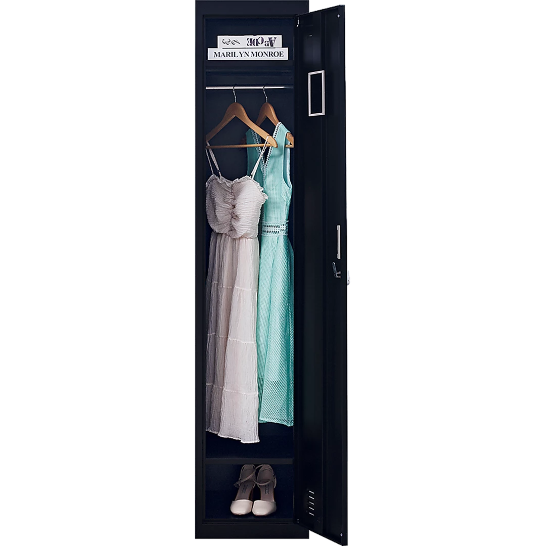 Salvatore Angelotti Furniture Black One-Door Office Gym Shed Clothing Locker Cabinet - 3-Digit Combination Lock