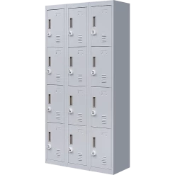 Salvatore Angelotti Grey 12-Door Locker For Office Gym Shed School Home Storage - 3-Digit Combination Lock