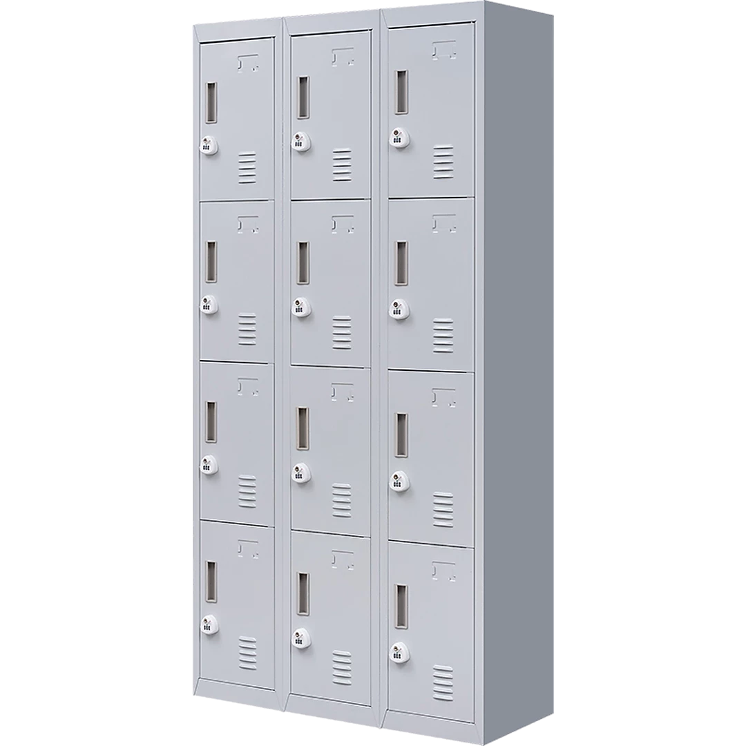Salvatore Angelotti Grey 12-Door Locker For Office Gym Shed School Home Storage - 3-Digit Combination Lock