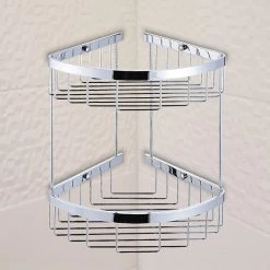 Della Francesca 2-Tier Corner Bathroom Basket Shelf Rail Rack DIY & Renovation