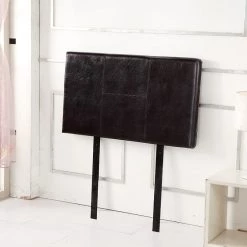 Palermo Single Brown PU Leather Bed Headboard Bedhead Furniture