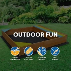 Brienz Wooden Kids Backyard Sandbox Children Outdoor Play Toy Sandpit