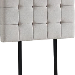 Palermo Beige Linen Fabric Single Deluxe Tufted Headboard Bedhead Furniture