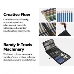 Randy & Travis Machinery Games & Hobbies Art Sketch Pencils Oil Drawing Colouring Graphite Charcoal Pencil Set 72pcs/set