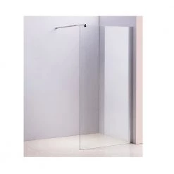 Della Francesca 120 X 210cm Frameless 10mm Safety Glass Shower Screen In Round CHROME DIY & Renovation