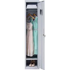 Salvatore Angelotti Grey One-Door Office Gym Shed Clothing Locker Cabinet - Standard Lock With 2 Keys