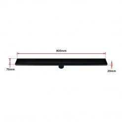 Della Francesca DIY & Renovation 80cm Tile Insert Black Grate Drain W/Centre Outlet Floor Waste