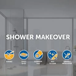 Della Francesca DIY & Renovation 120 X 200cm Frameless 10mm Safety Glass Shower Screen In Round CHROME