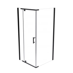 Della Francesca DIY & Renovation 1200 X 800 X 1900mm Framed Safety Glass Pivot Door Shower Screen In Black