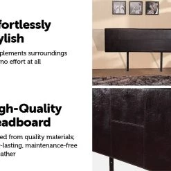 Palermo Furniture King Brown PU Leather Bed Headboard Bedhead