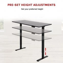 Furniture Palermo Standing Desk Sit Stand Height Adjustable Motorised 160cm Table Dual Motor