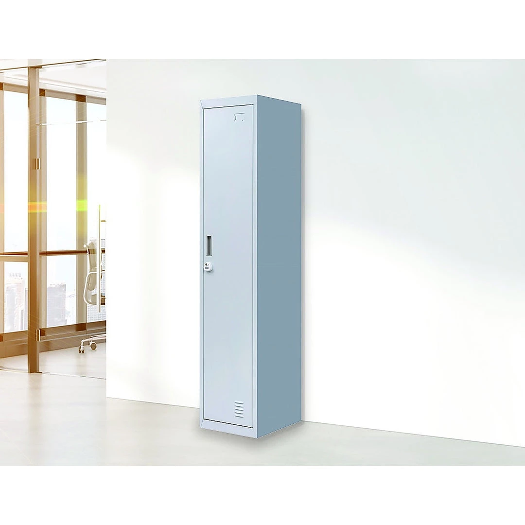 Salvatore Angelotti Grey One-Door Office Gym Shed Clothing Locker Cabinet - 3-Digit Combination Lock Furniture